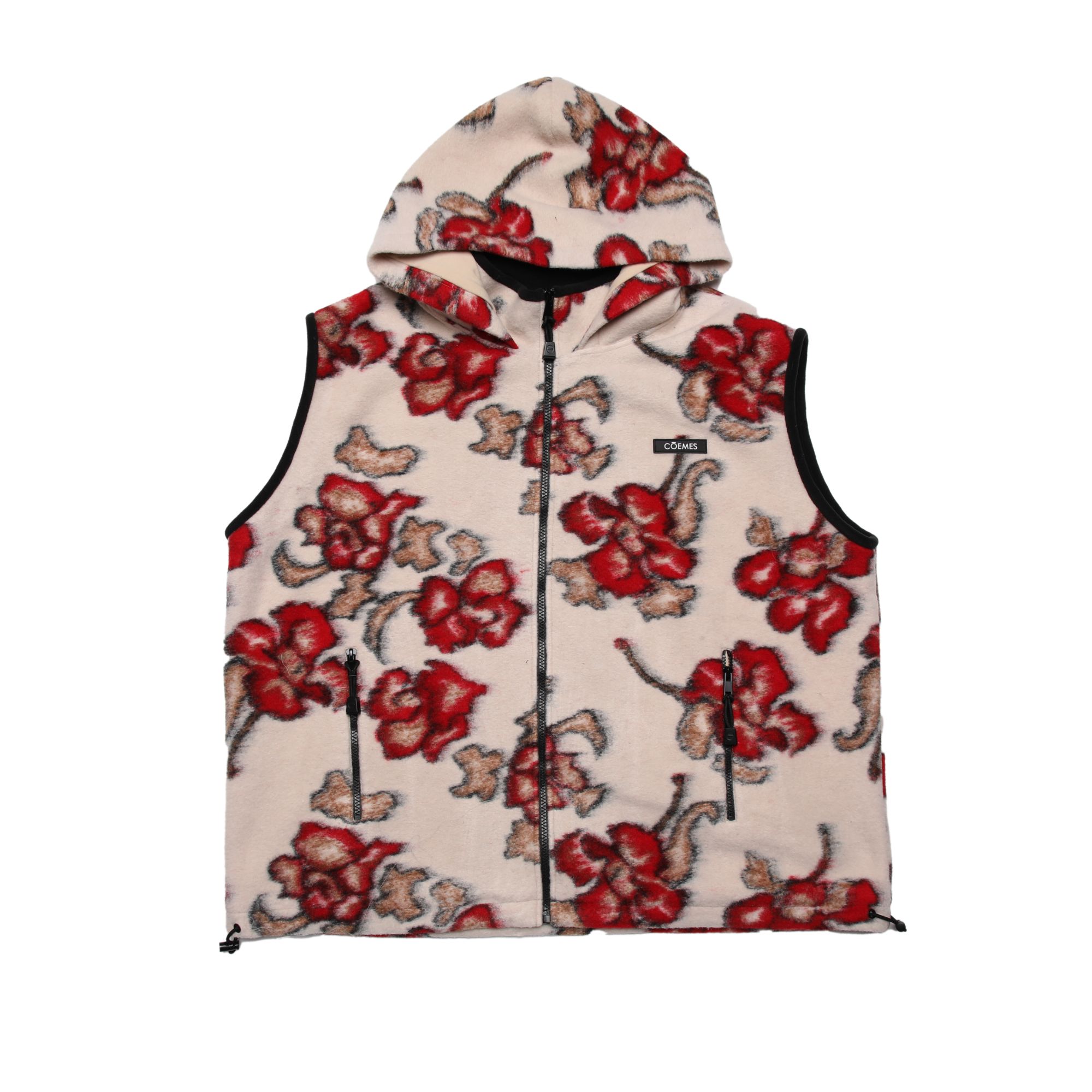 CōEMES 设计师品牌25冬新品  花卉连帽马甲