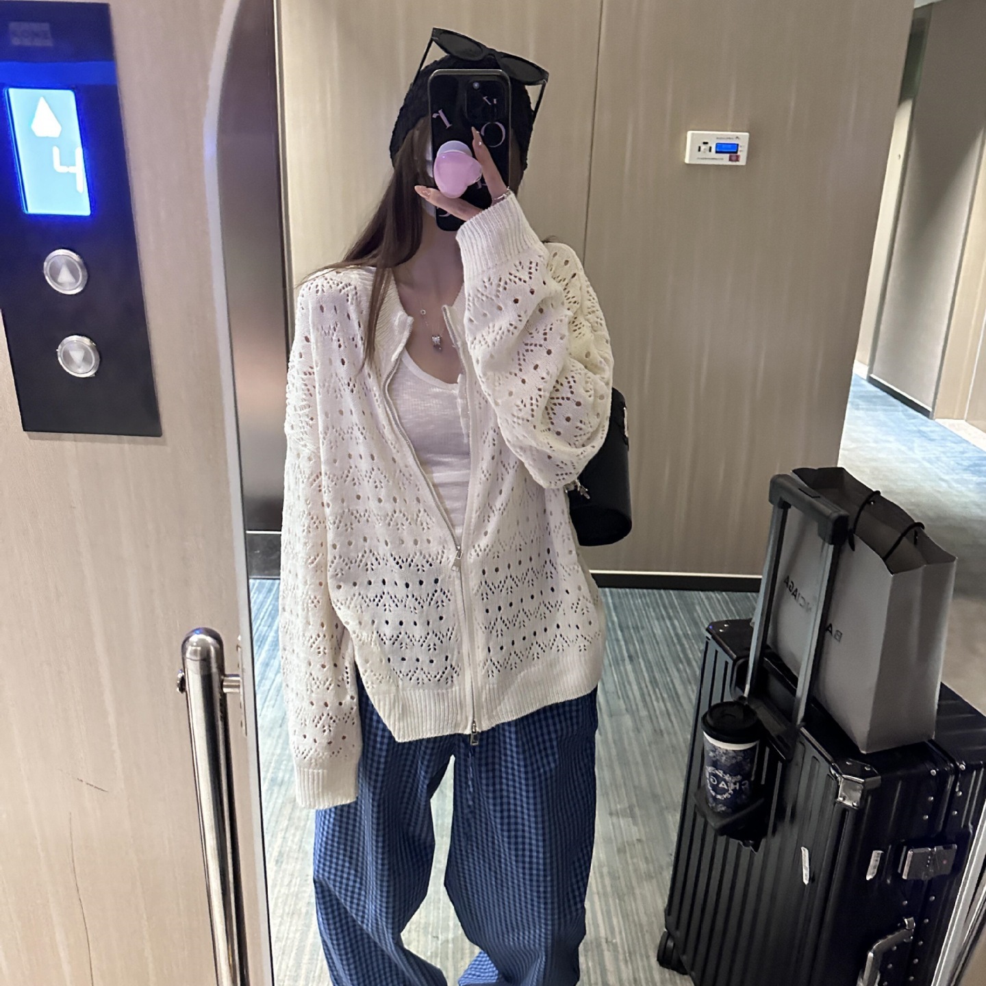 早秋新款设计感镂空双拉链毛衣女防晒罩衫外套宽松显瘦针织开衫