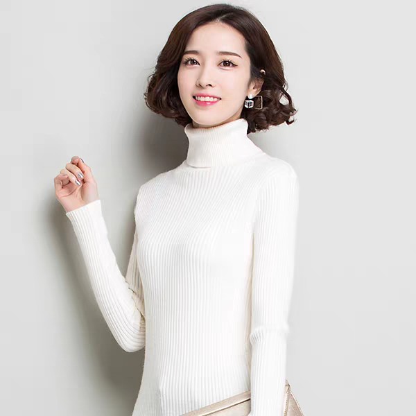 【鞋爱】8881加厚款半高领抗起球羊毛针织毛衣内搭
