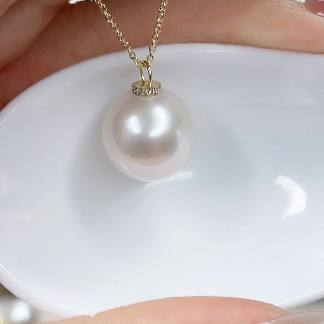 淡水珍珠颈饰18K金镶嵌