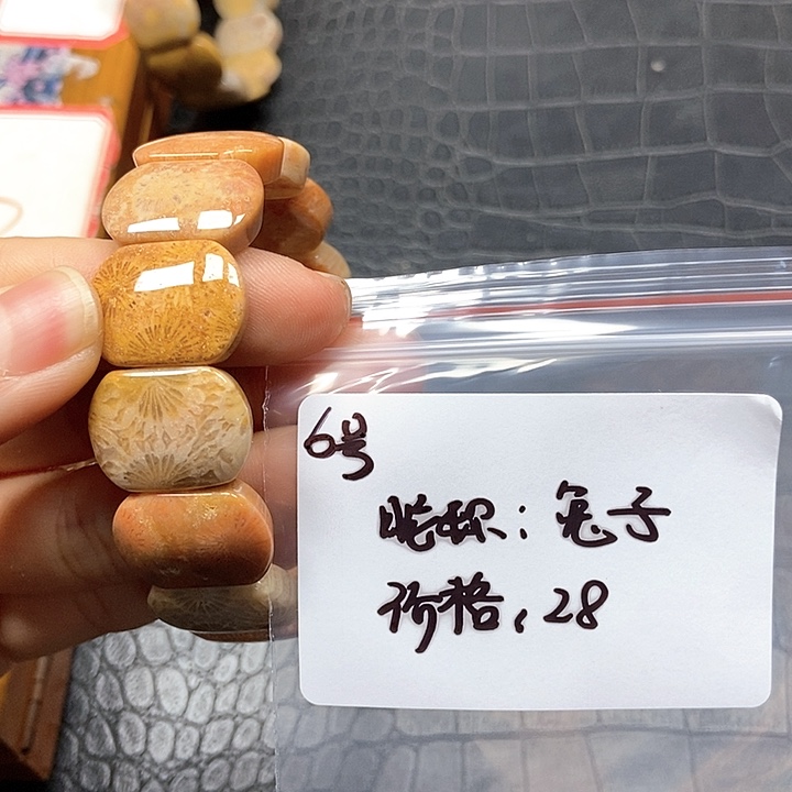 硅化珊瑚（珊瑚玉）手镯未镶嵌乌****子6