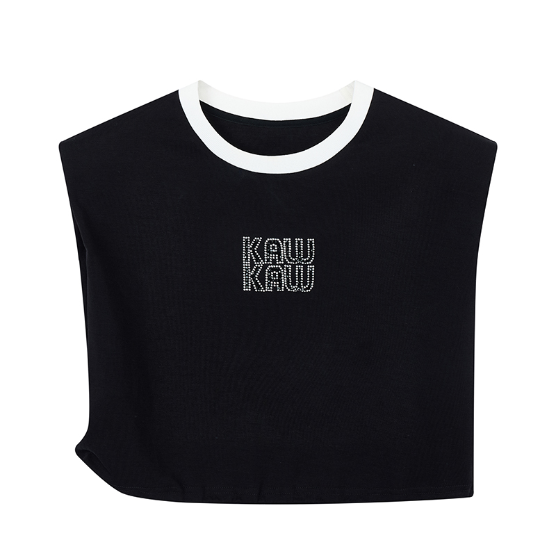 【尚雅专属】设计感宽肩字母烫钻T恤N2159