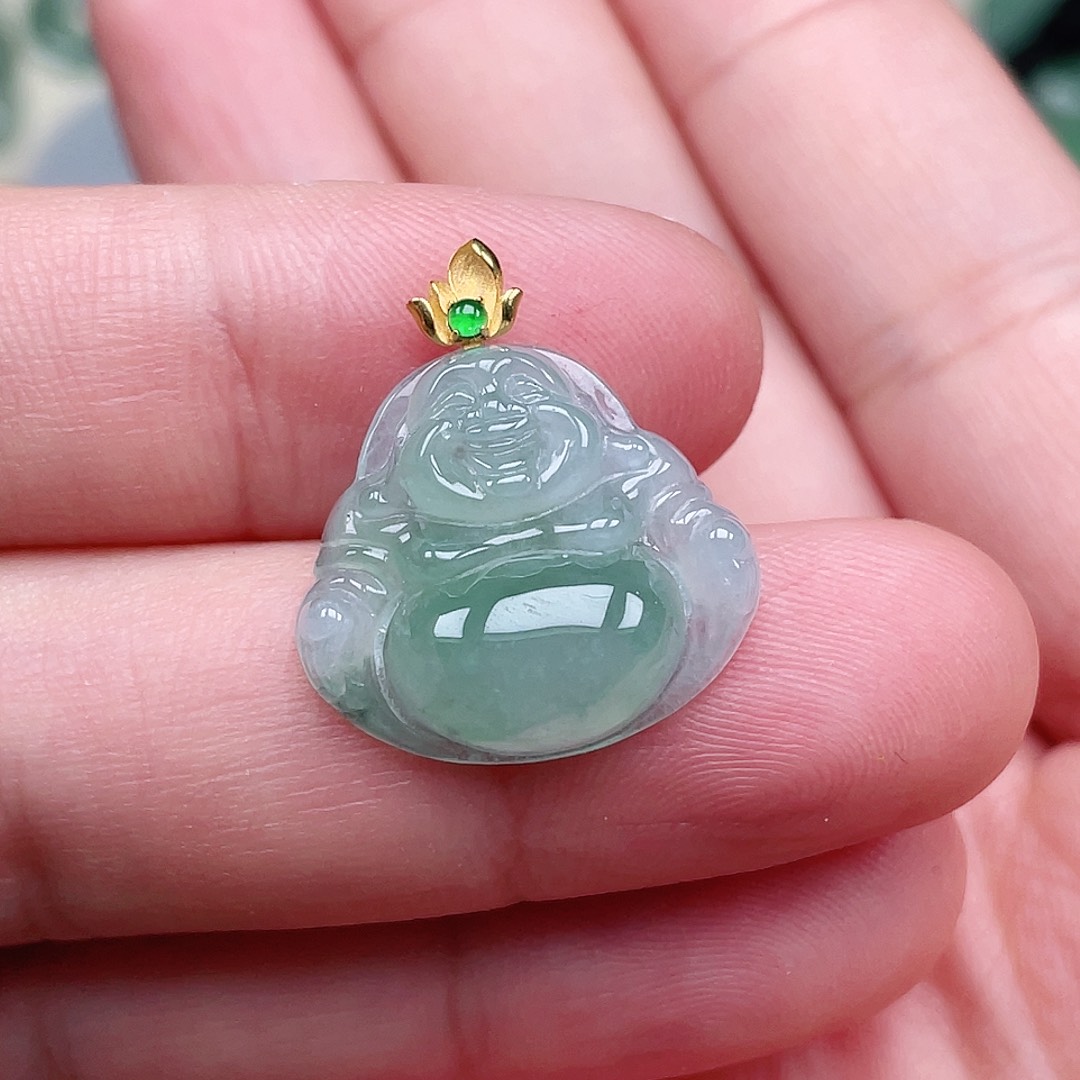 翡翠未镶嵌颈饰佛公