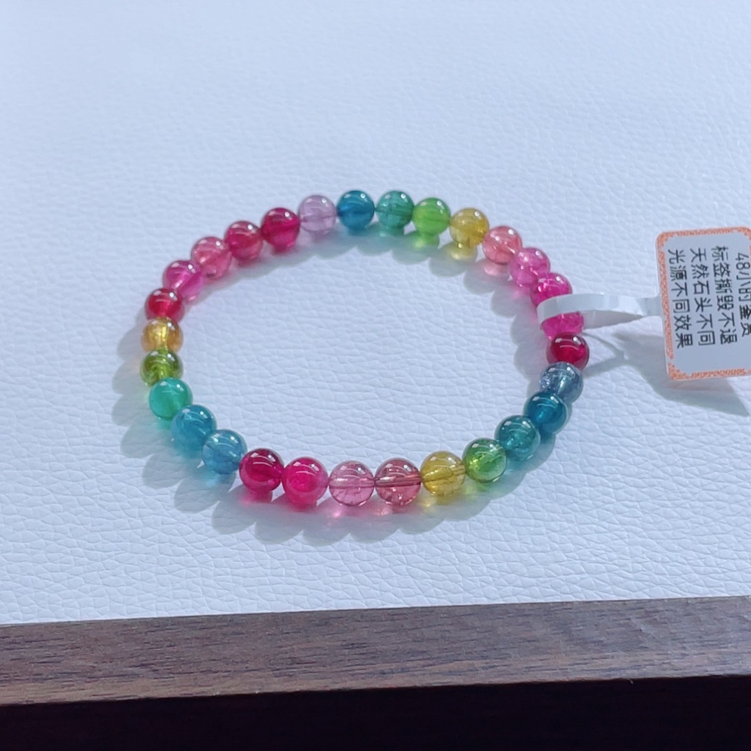 碧玺手链未镶嵌6.7mm左右