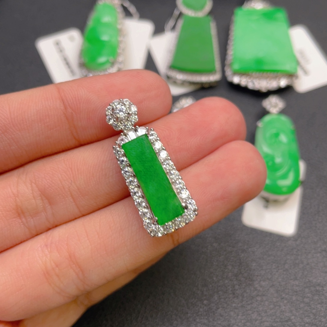 翡翠银S925镶嵌颈饰