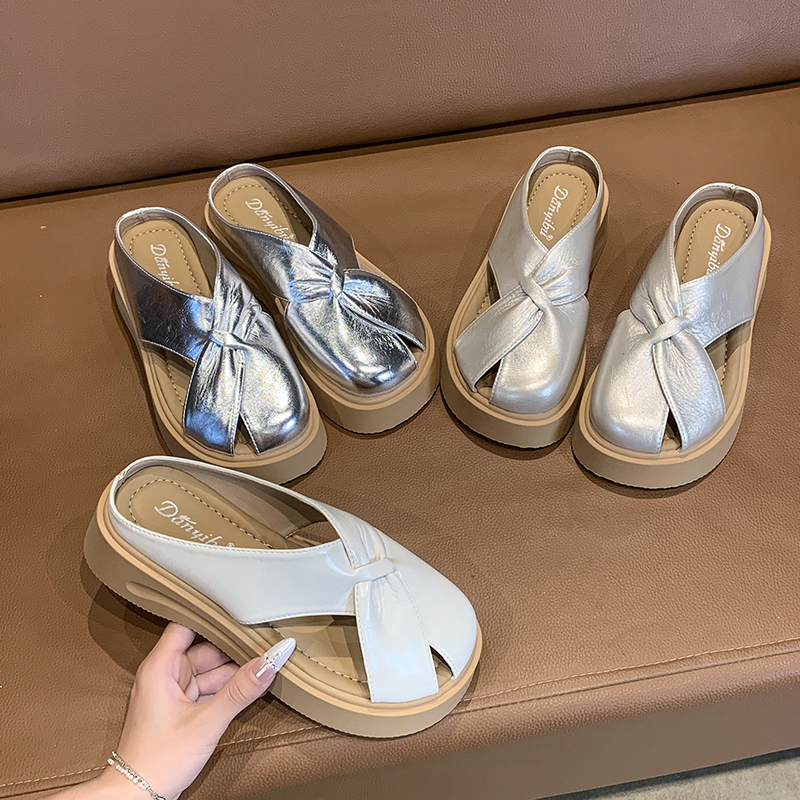 爆款包头拖鞋女夏外穿2025新款镂空厚底高级感配裙子舒适沙滩凉拖