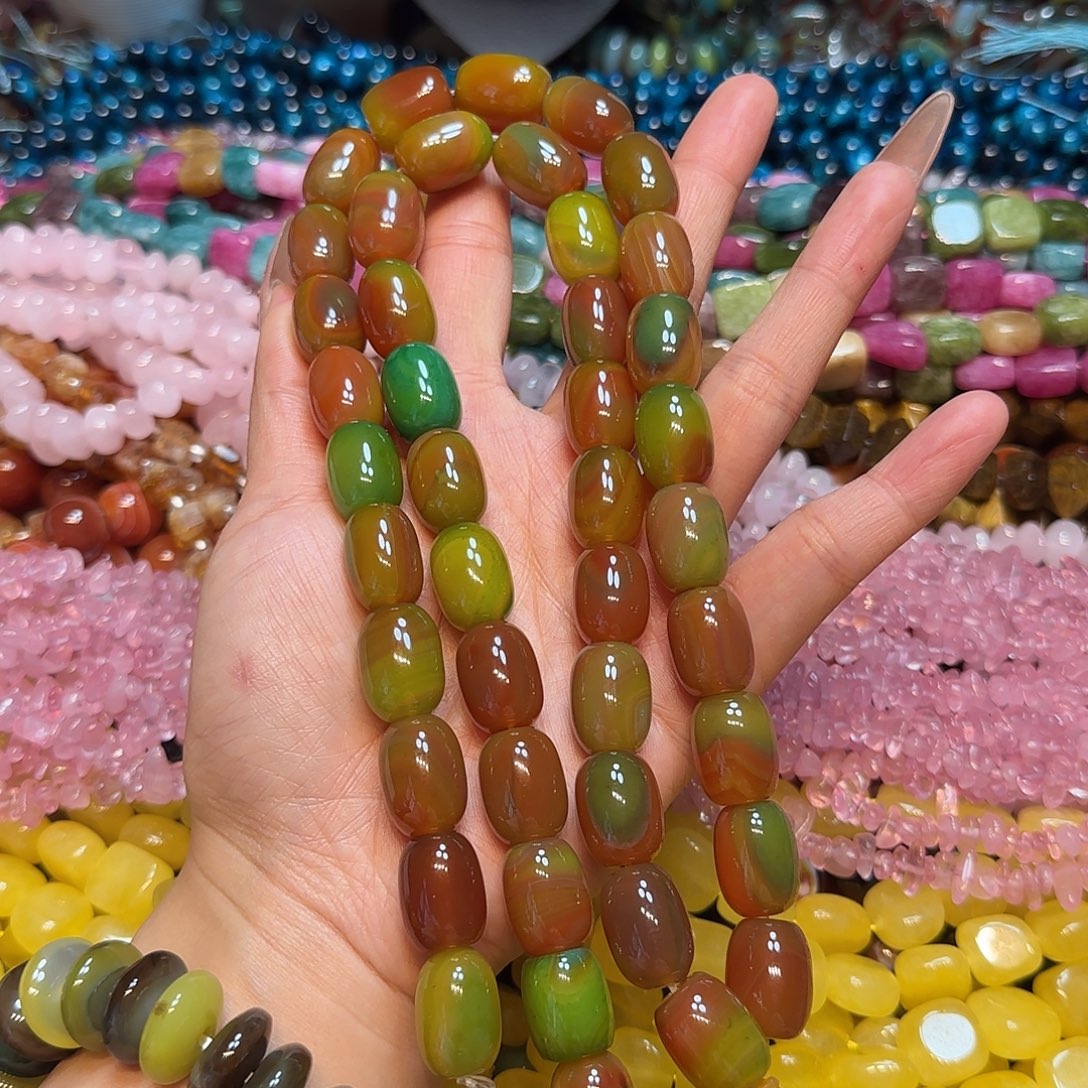 玛瑙/玉髓未镶嵌珠宝半成品13✖️18mm盐源桶一条