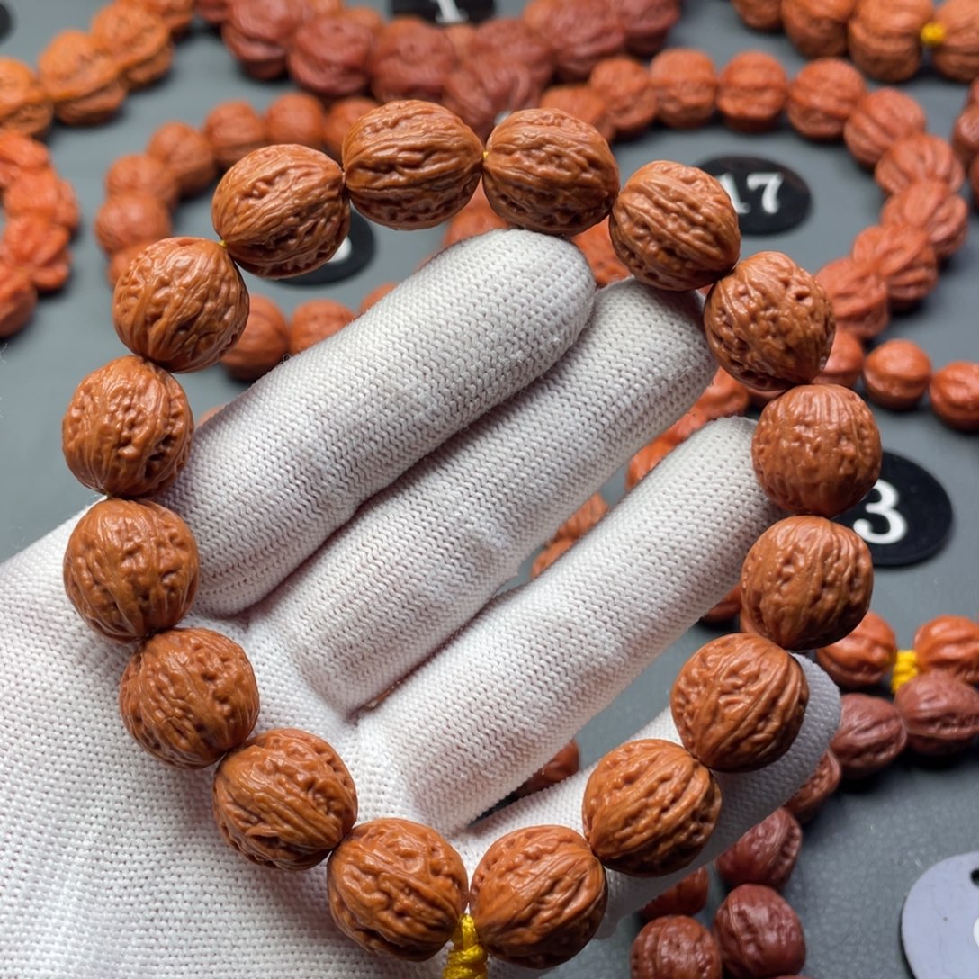 手串文玩核桃野生核桃麦穗纹京八棱秋子手持