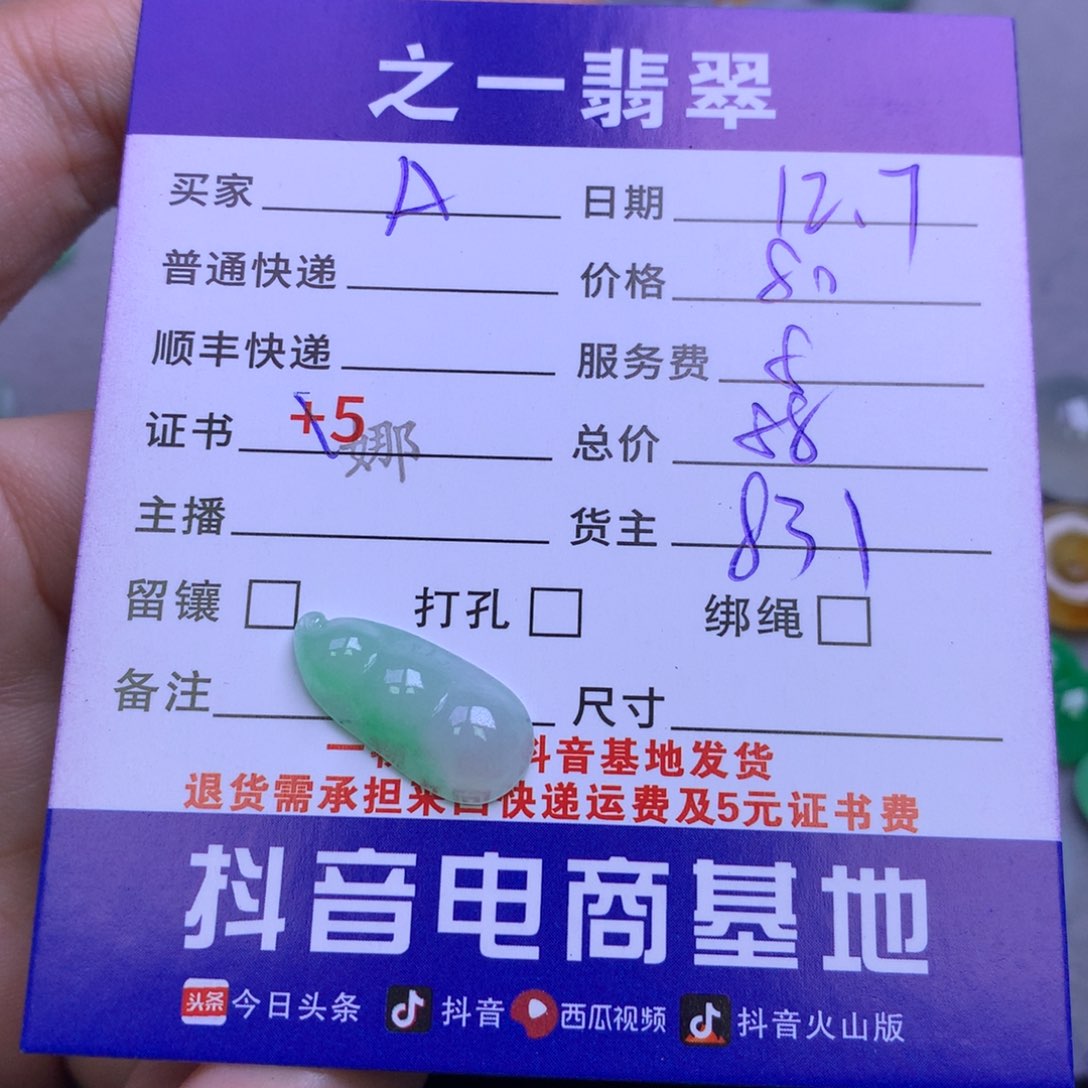 颈饰未镶嵌翡翠A****y