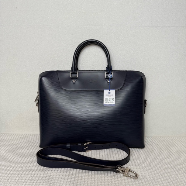 95新 LouisVuitton/路易威登  6178/经典商务深蓝色水波纹公文包