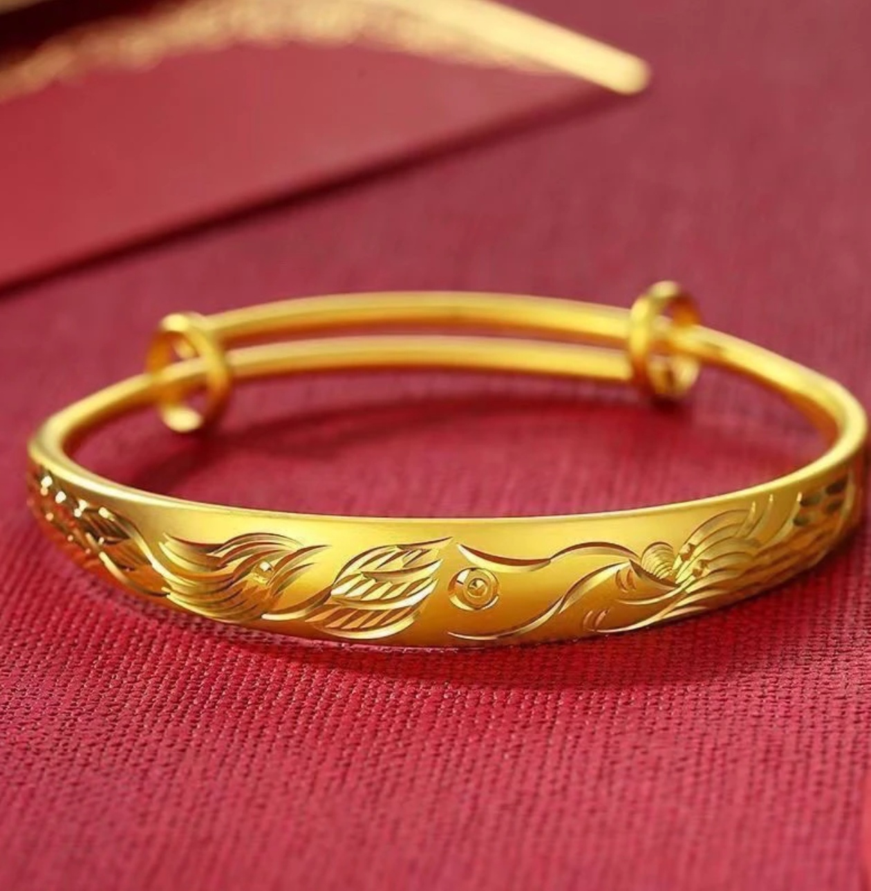  龙凤呈祥推拉手镯女款时尚百搭镯子