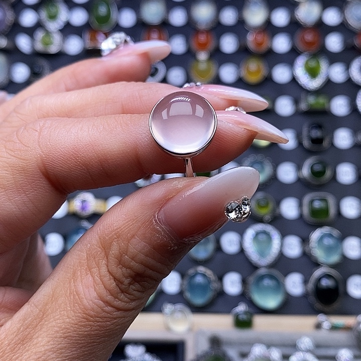 水晶戒指银S925镶嵌抱***归