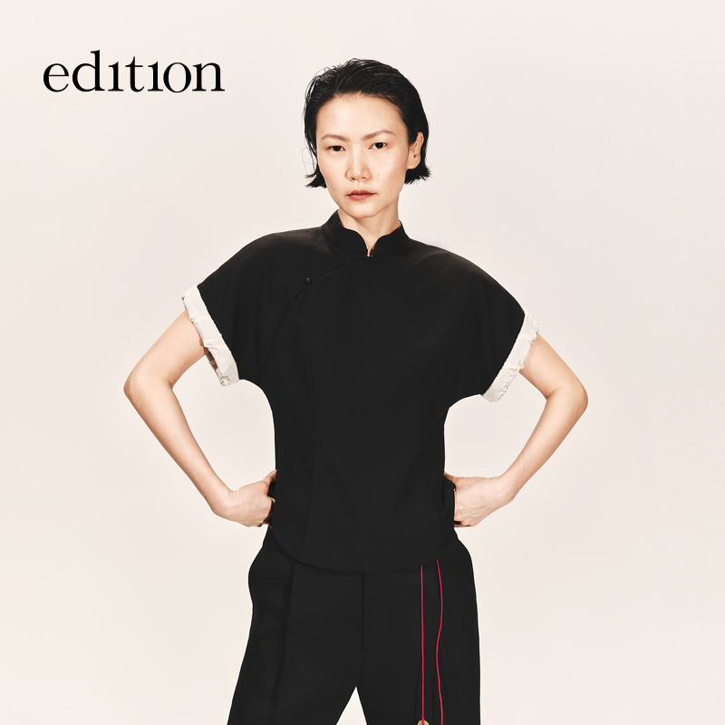 edition × SAMUEL GUI YANG联名系列绵羊毛中式上衣#EBE3TOP032