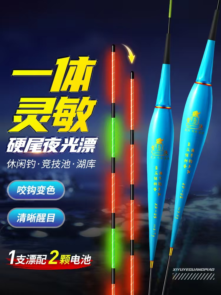 咬钩变色变色夜光鲢鳙底钓大物超长行程装备渔具配件浮漂