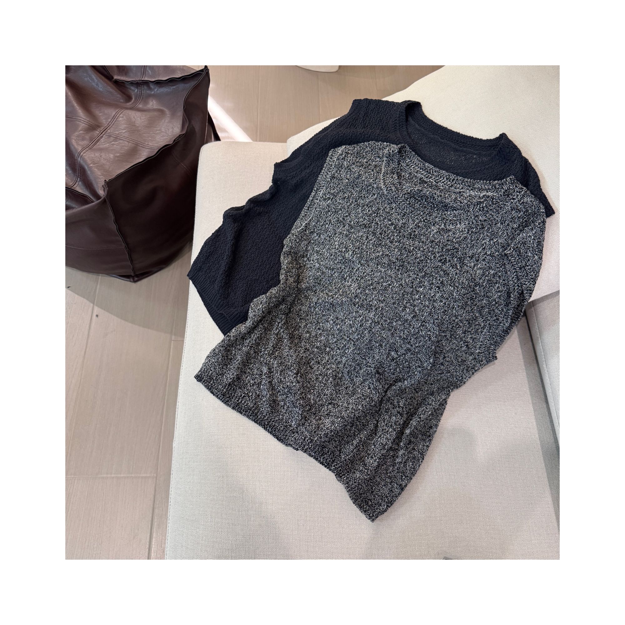 很特别的花纱圆领背心