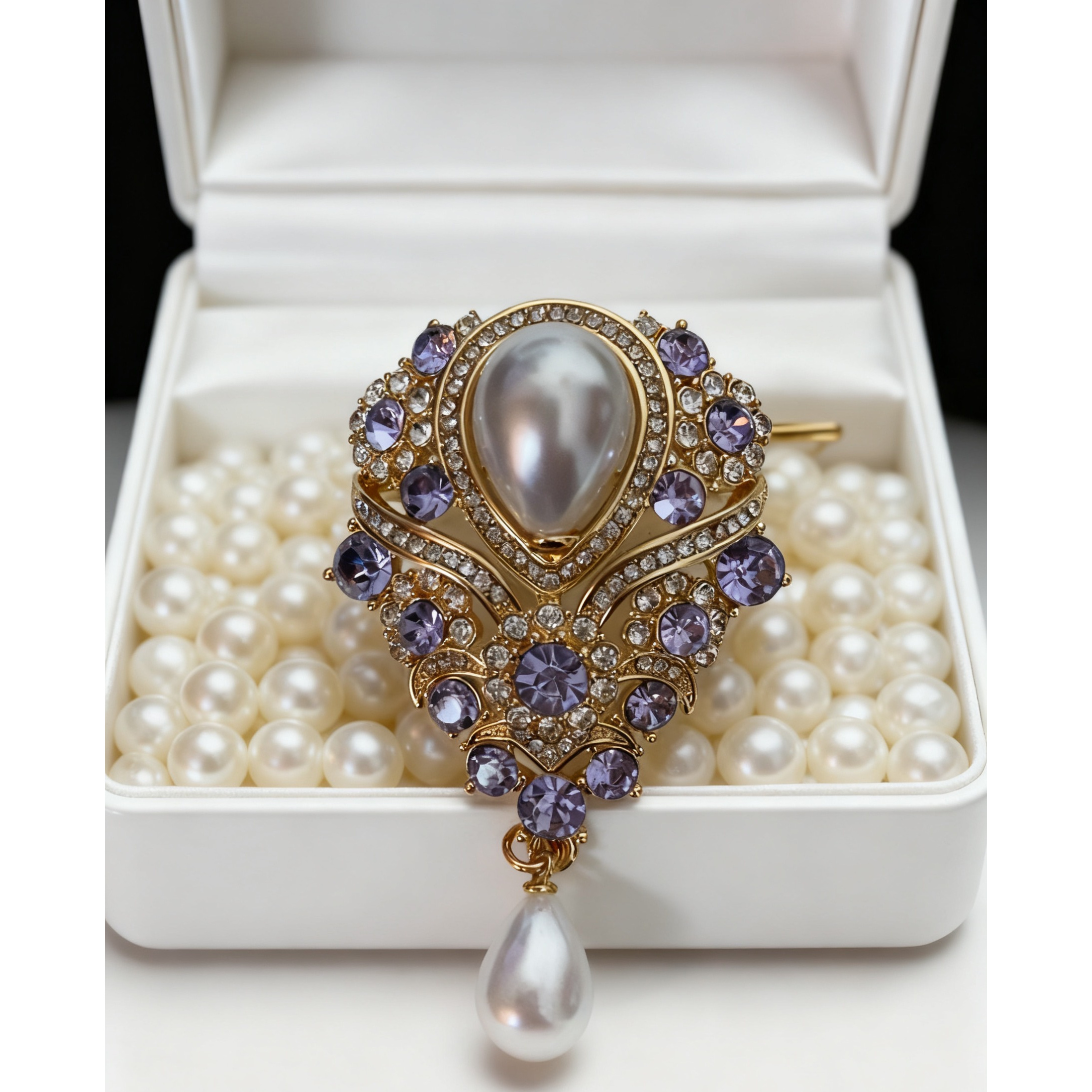 S-037宫廷复古风香槟金色高级胸针