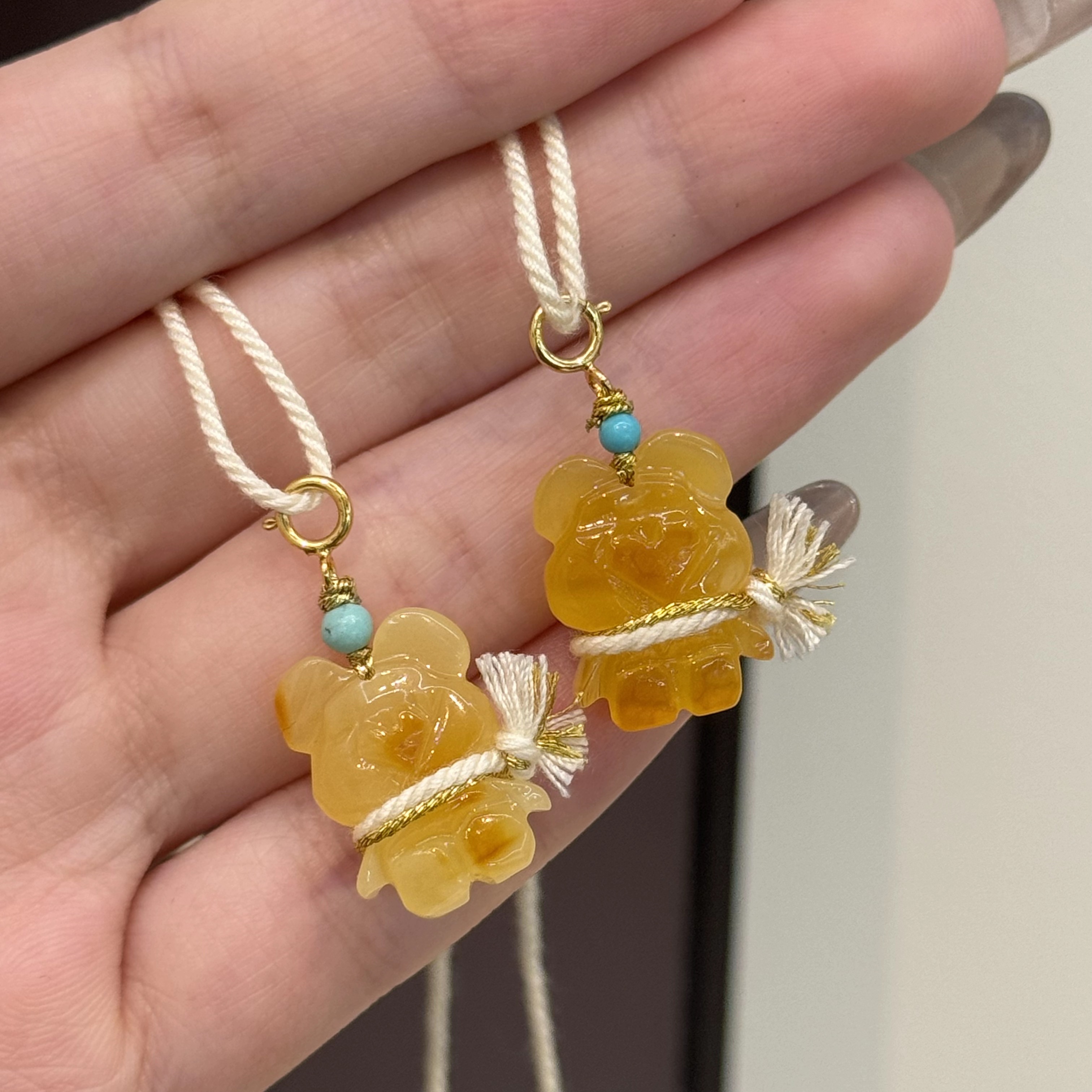 星俊 | 蜜蜡小熊吊坠带绳【多样性发一件 】 21-2JH246X14