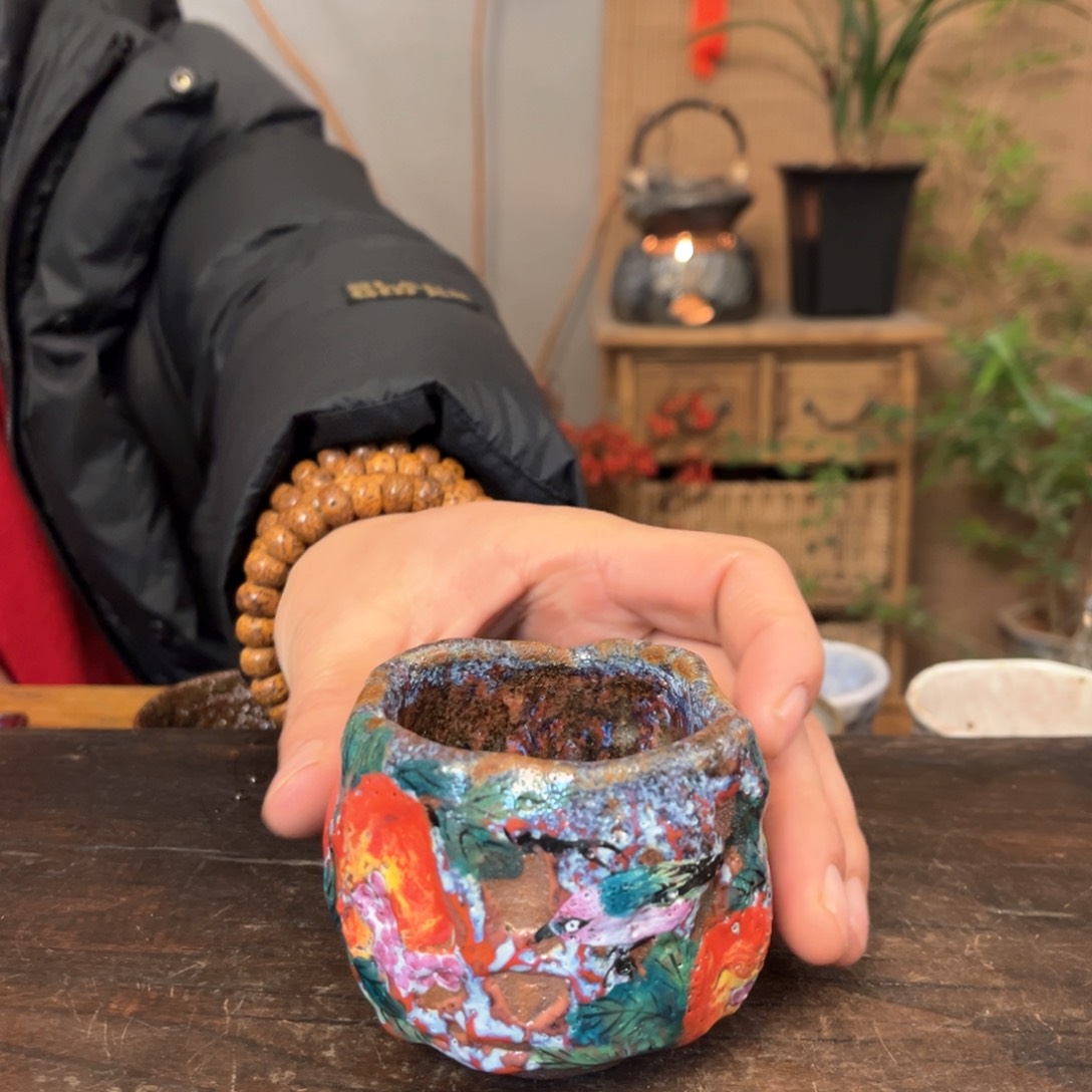 杯景德镇柴烧手绘杯
