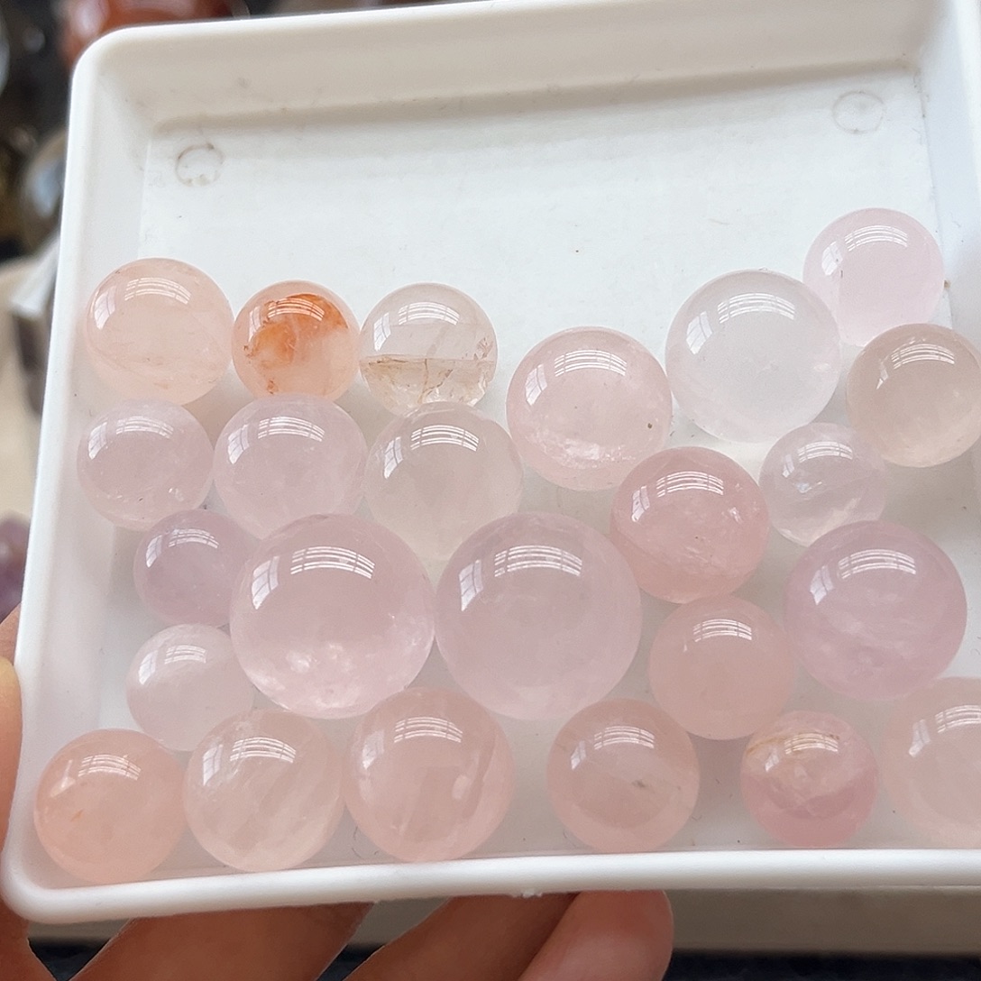 珠宝半成品未镶嵌水晶44粉晶单珠