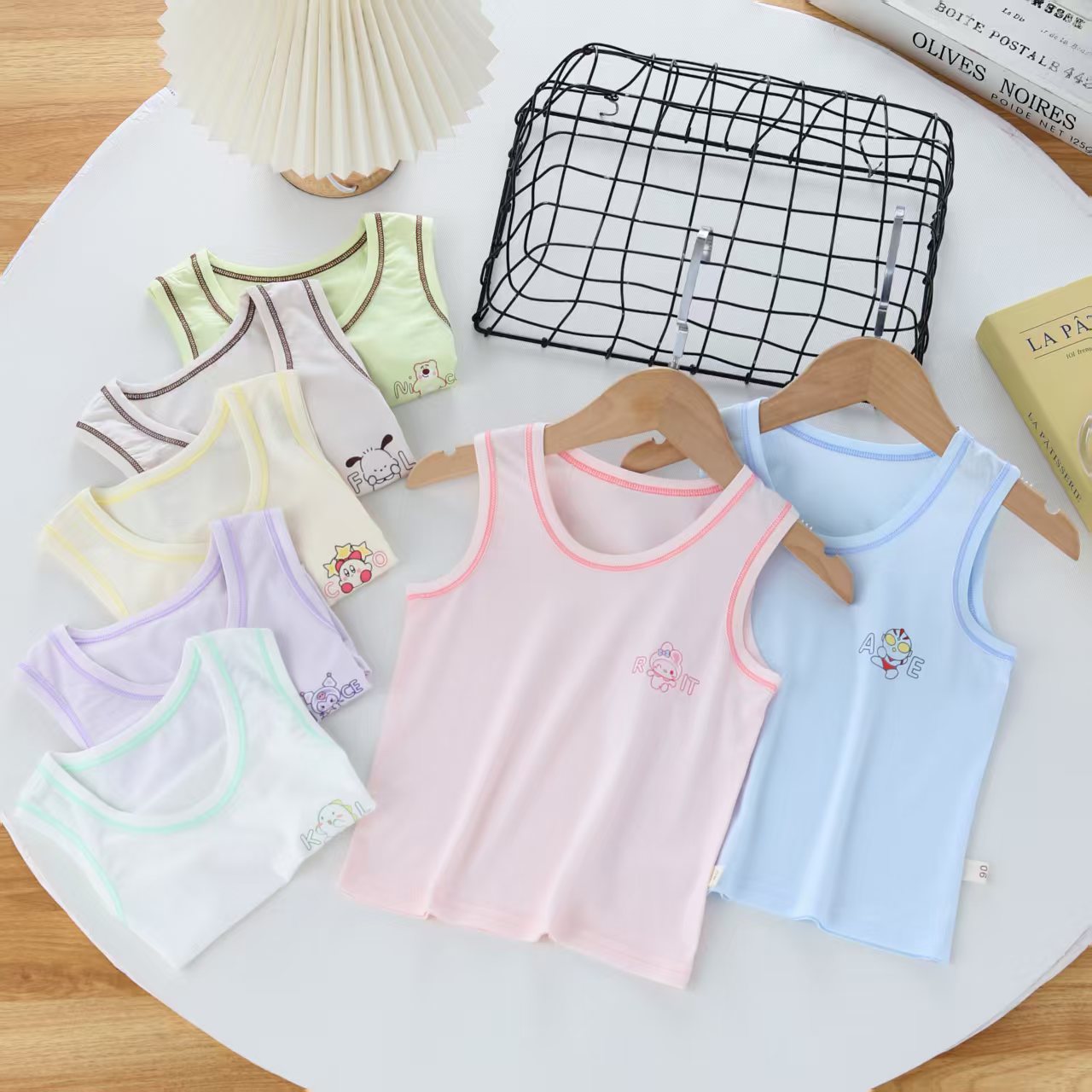 兰精莫代尔儿童背心卡通打底夏季无袖薄款