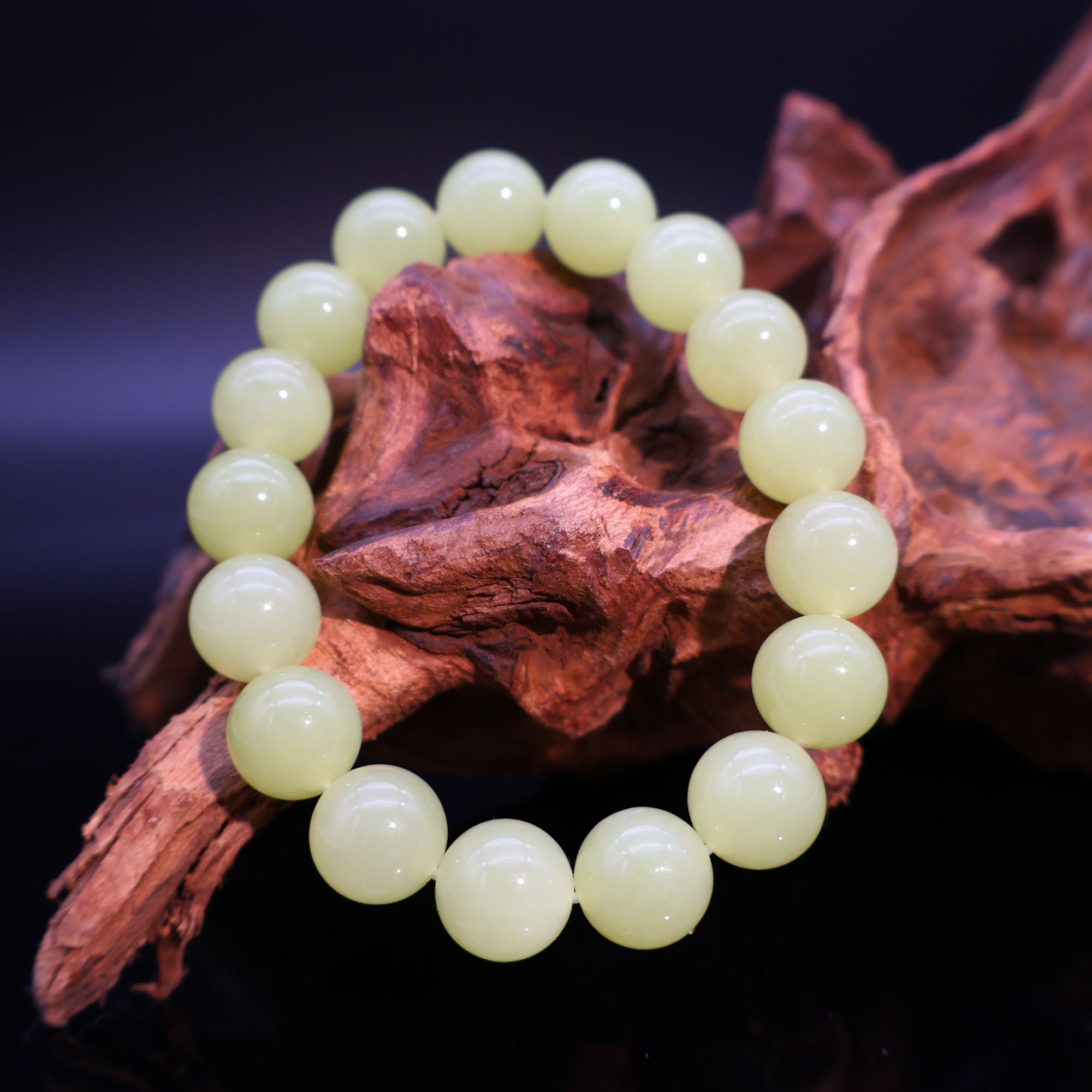 秋露凝黄丨和田玉*手串*奶油黄