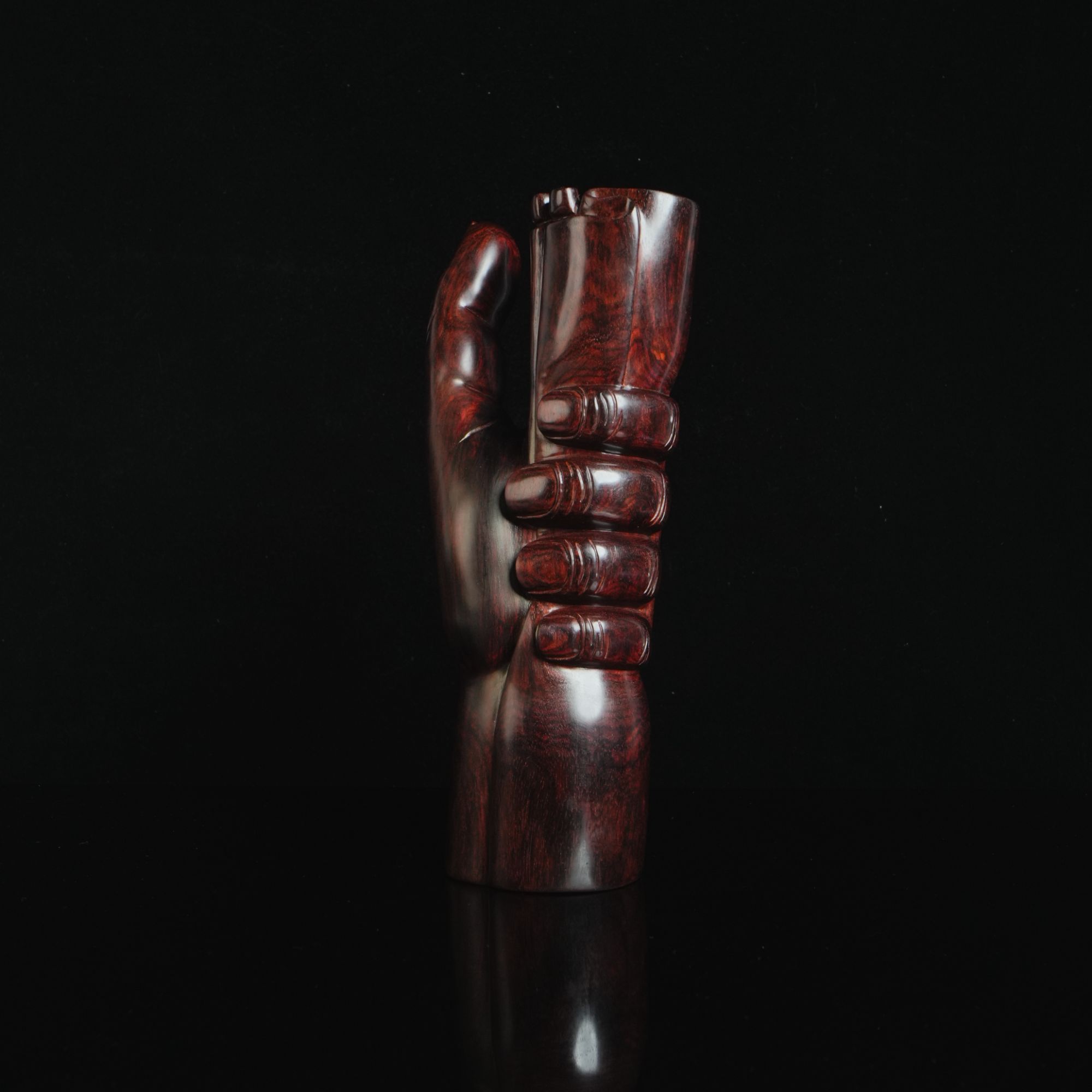 DY-C1476 印度小叶紫檀火焰纹老料 26.5x12x7.8cm 1272.1g