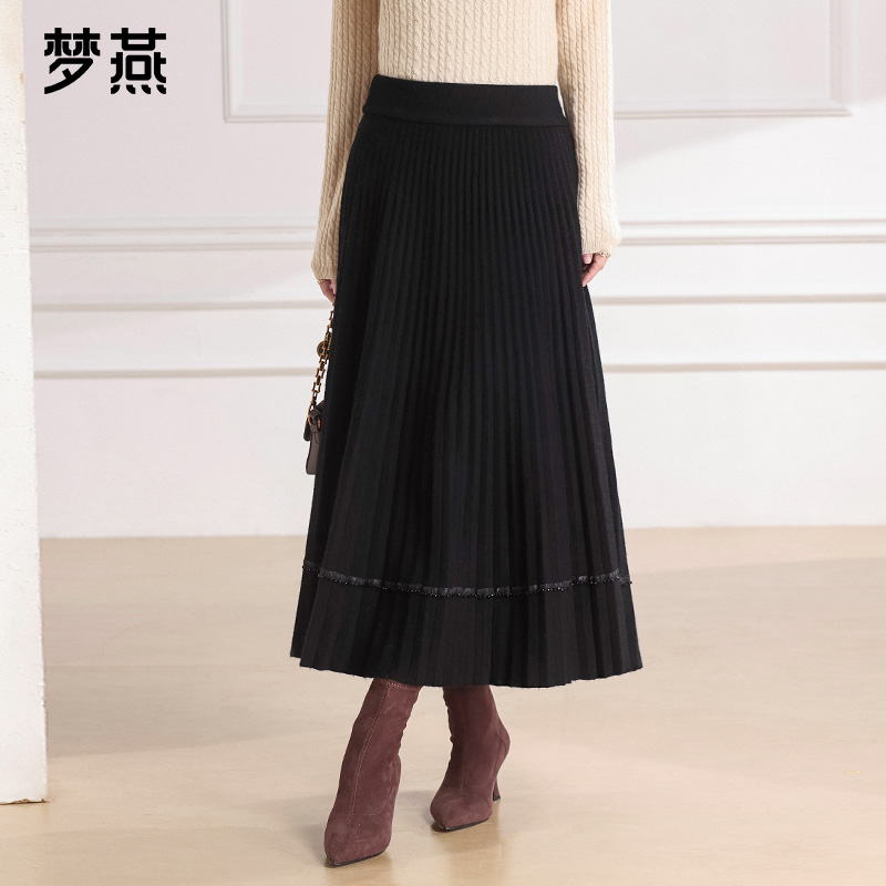 梦燕秋冬女款舒适有型经典百搭A字版型显高显瘦时尚半裙CE02B5011