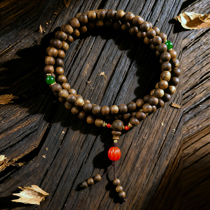 沉香沉香手串雷击留疤老白棋三圈8mm