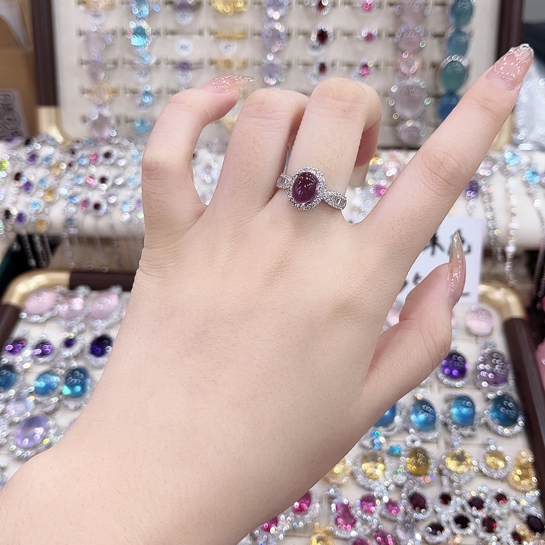 黄晶银S925镶嵌戒指