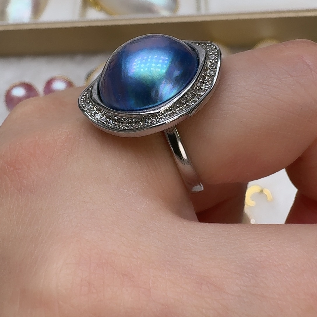 拼合珍珠（马贝珠）戒圈未镶嵌