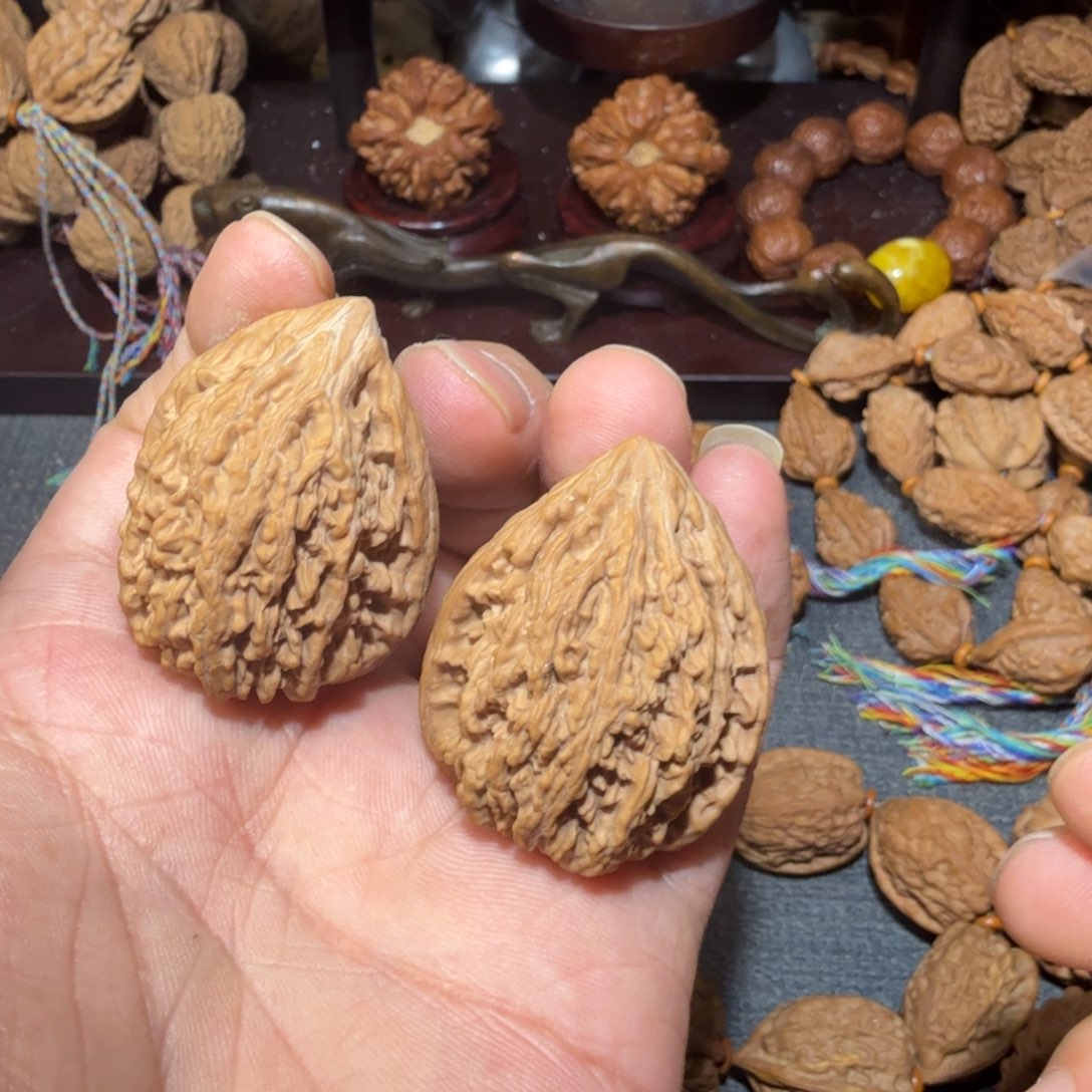 把件文玩核桃塔尖34对歪