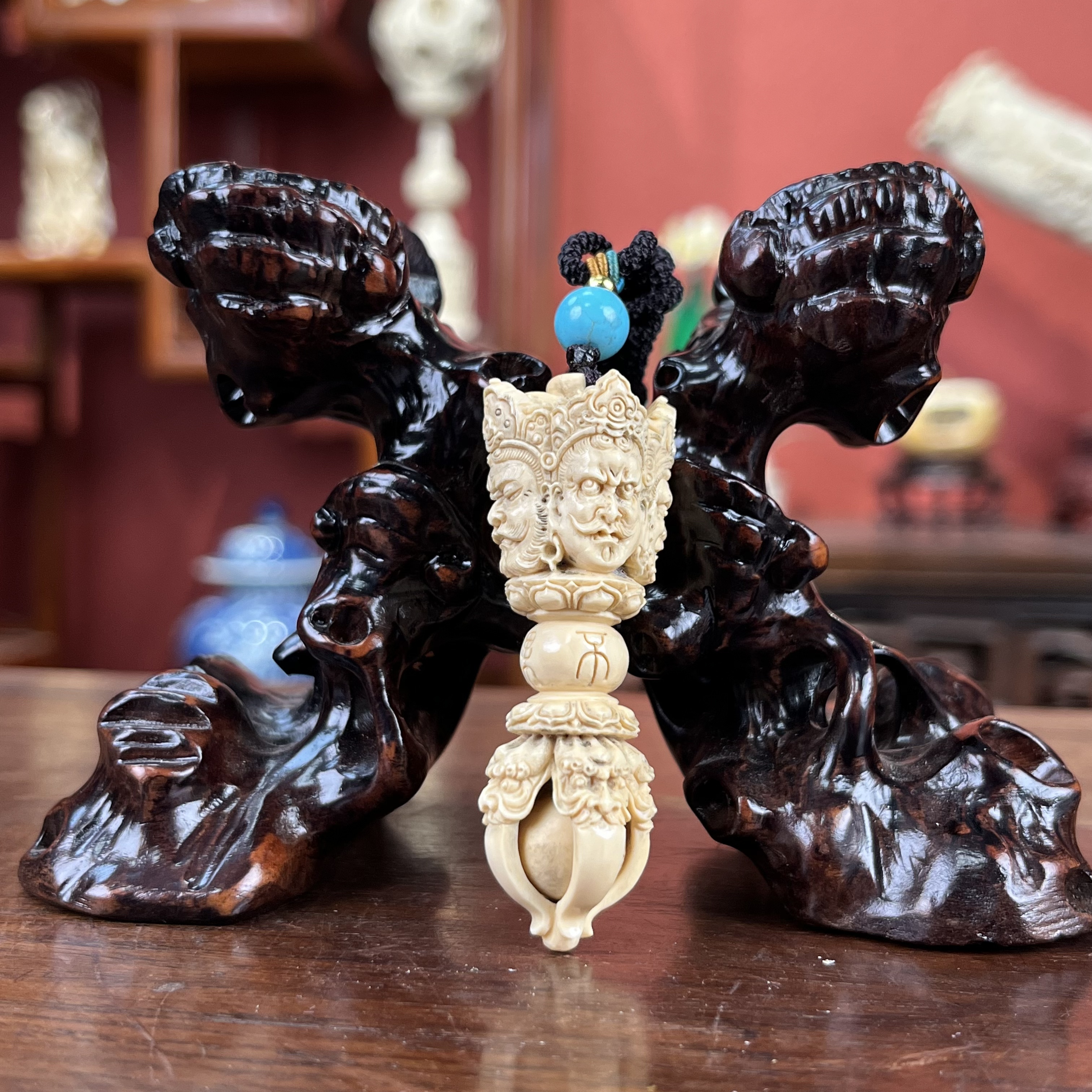 猛犸象牙金刚杵挂件