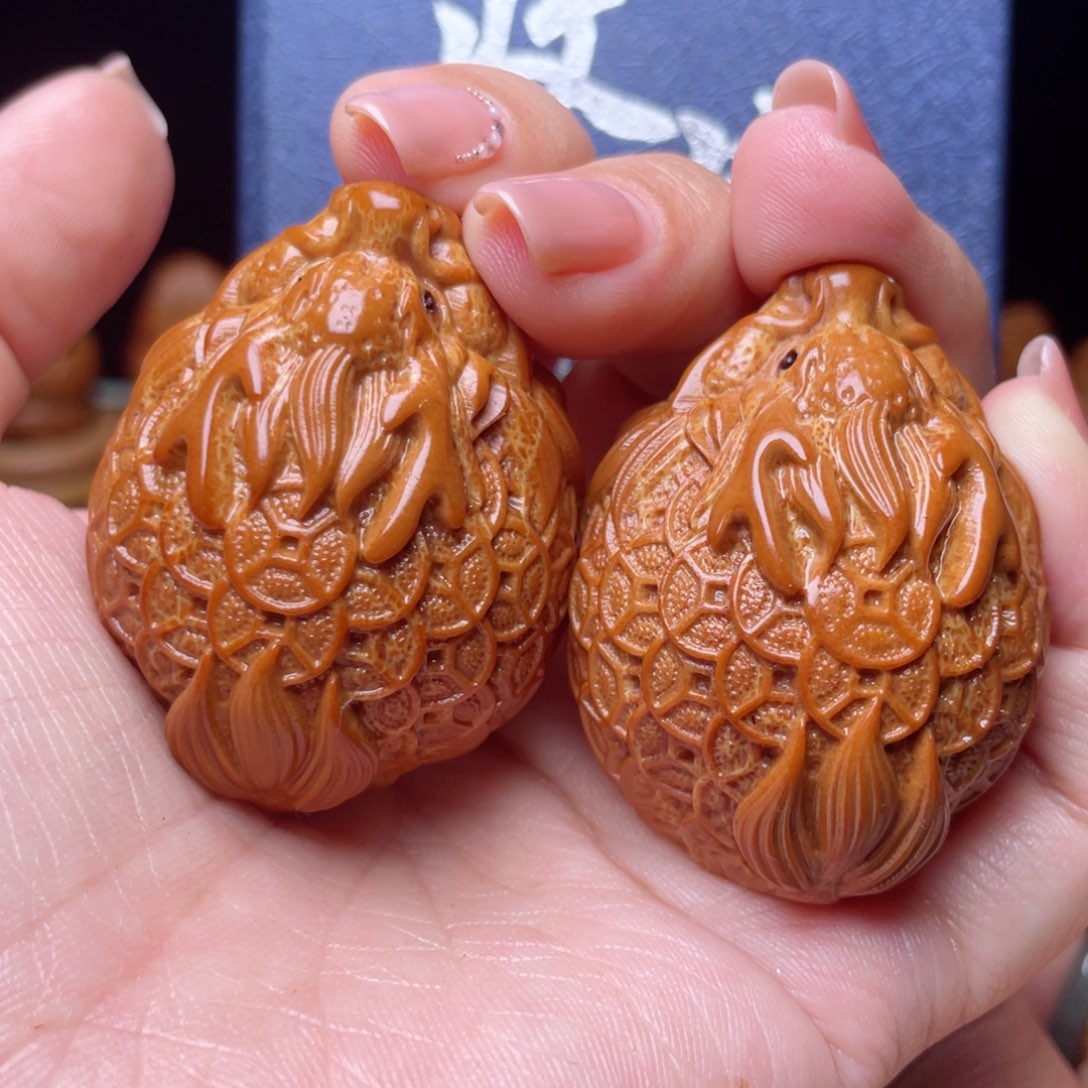 吊坠橄榄核金币龙龟手球3.5