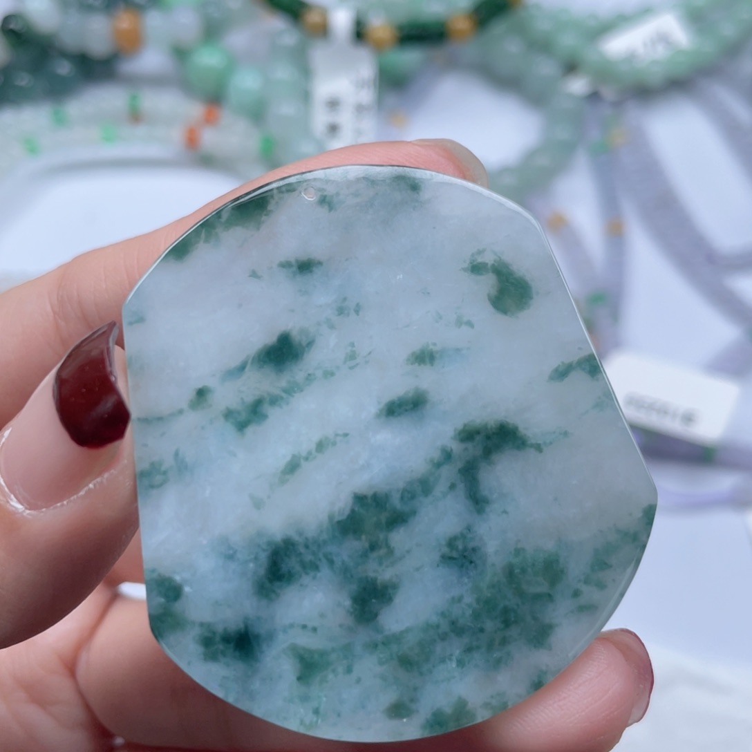 翡翠颈饰未镶嵌纯天然a货缅甸翡翠包邮