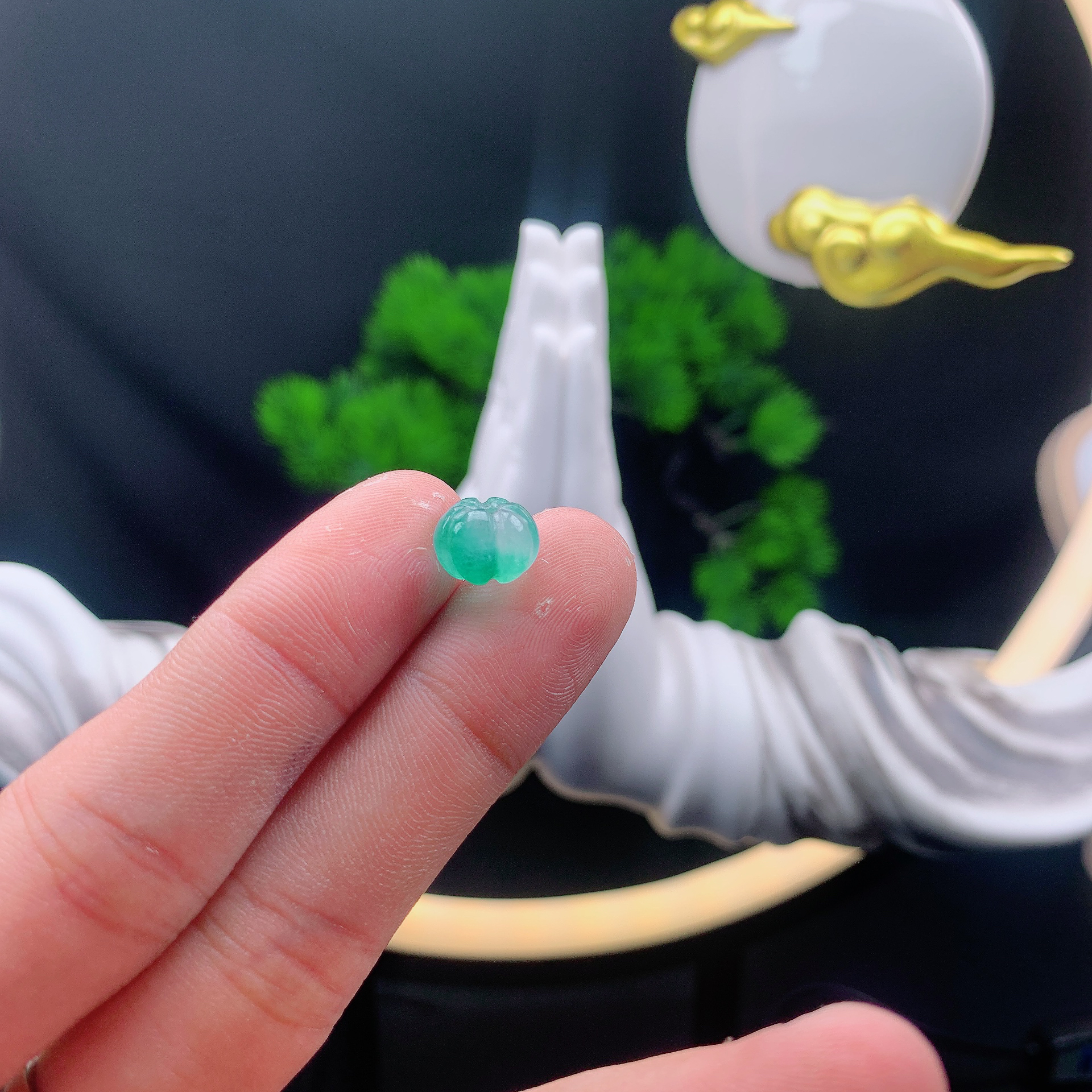 卡10+飘花莲花珠翡翠散珠单颗（多样性发其一，拍一颗发一颗）