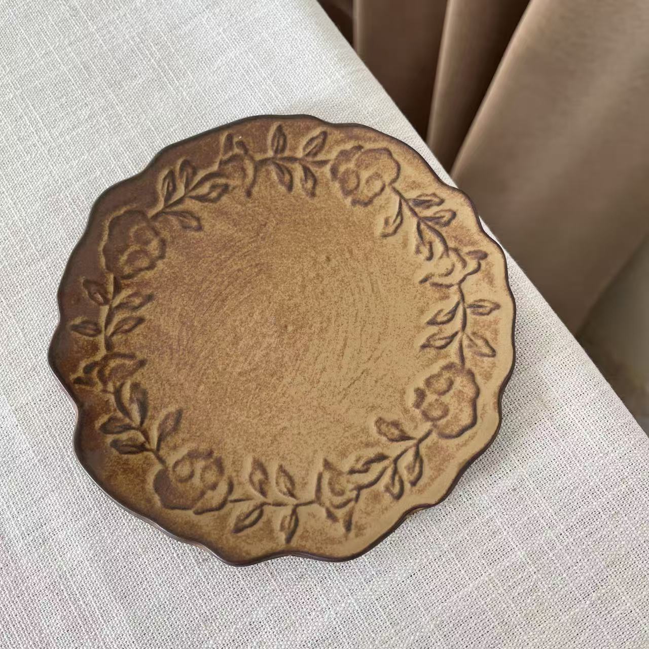 法式玫瑰花边点心碟15.5cm*0.5cm P139 YJ