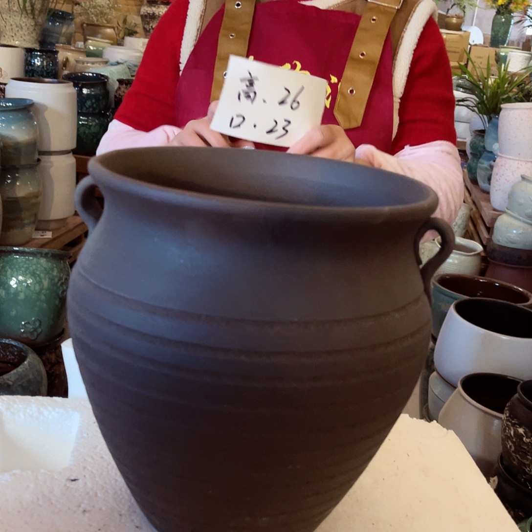 紫砂花盆高度26口径23