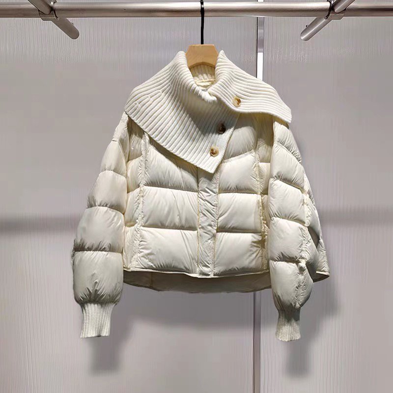 TS针织大翻领短款百搭面包服外套8241017565