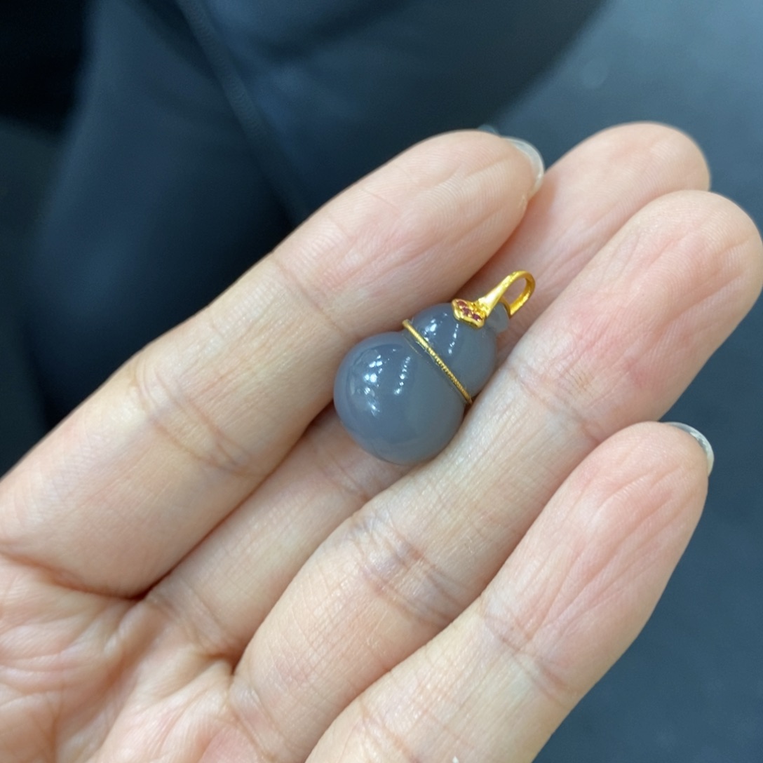 和田玉18K金镶嵌颈饰多样性拍一发一