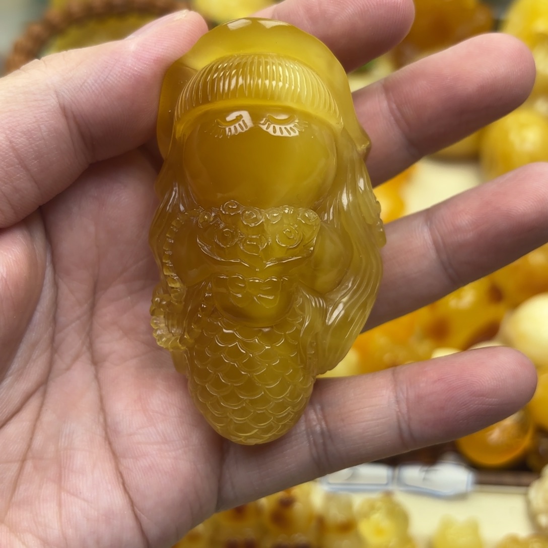 裸石蜜蜡未镶嵌俄料美人鱼