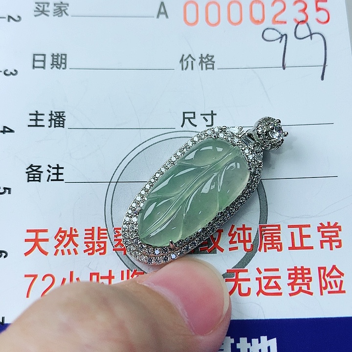 翡翠颈饰银S925镶嵌翡翠