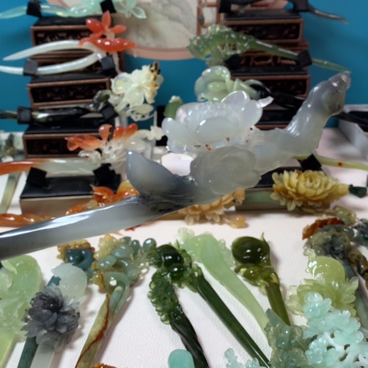 蛇纹石玉发簪未镶嵌