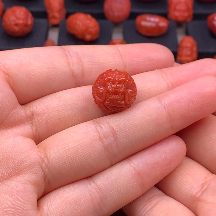 南红玛瑙未镶嵌龙珠14MM+