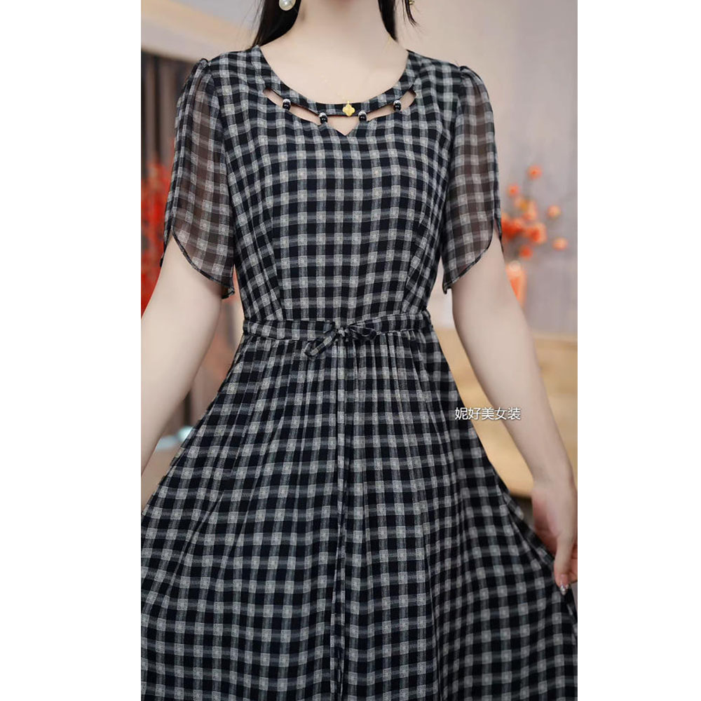 [NHM202569]夏季气质修身收腰显瘦新款2025新品连衣裙时尚减龄