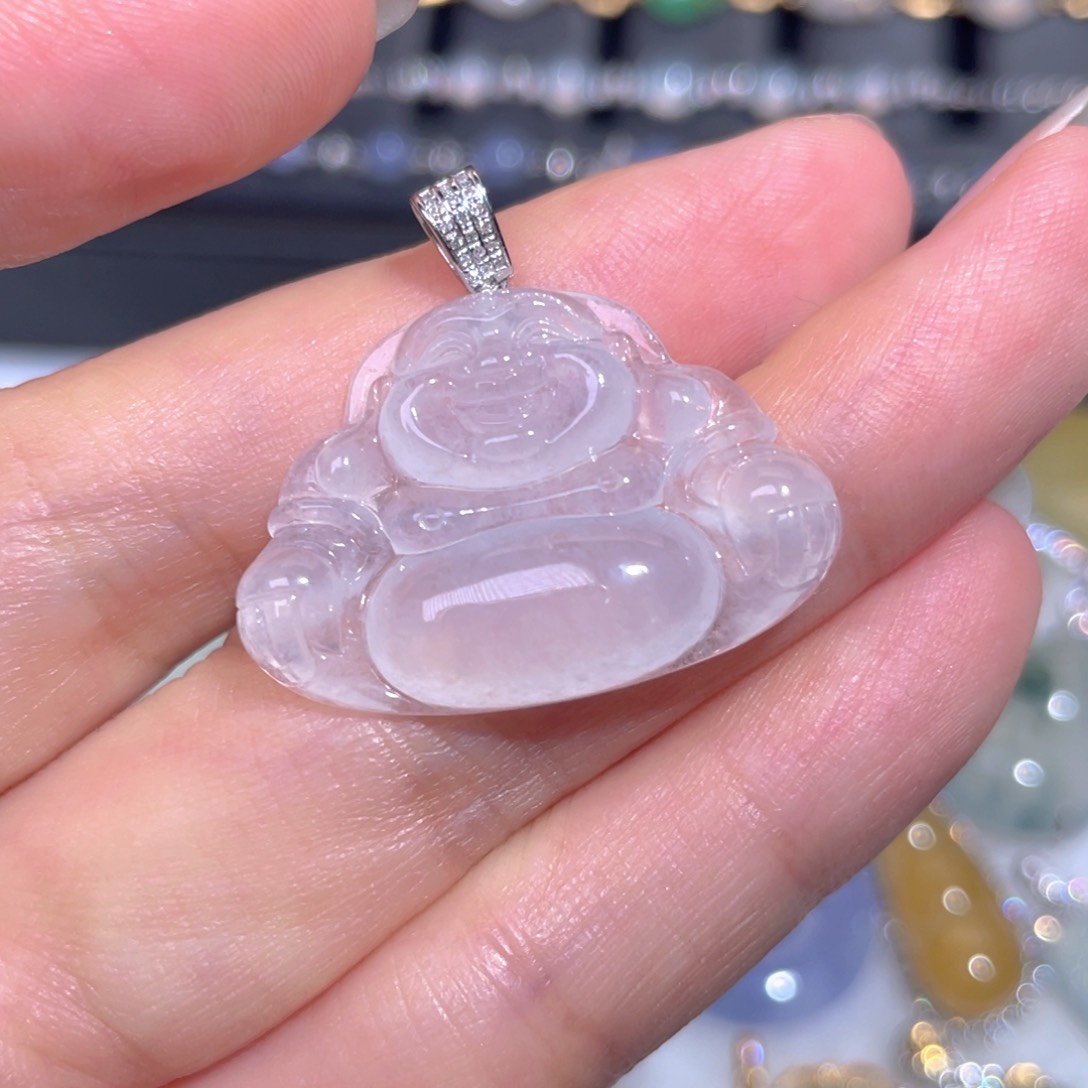颈饰18K金镶嵌翡翠翡翠