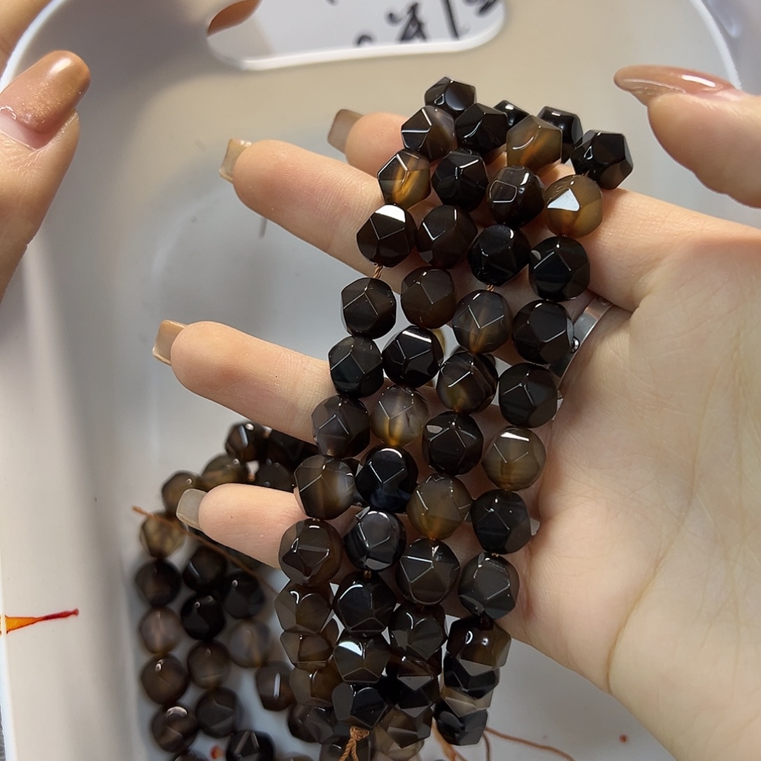 玛瑙/玉髓合金珠宝半成品咖玛瑙卡10一条