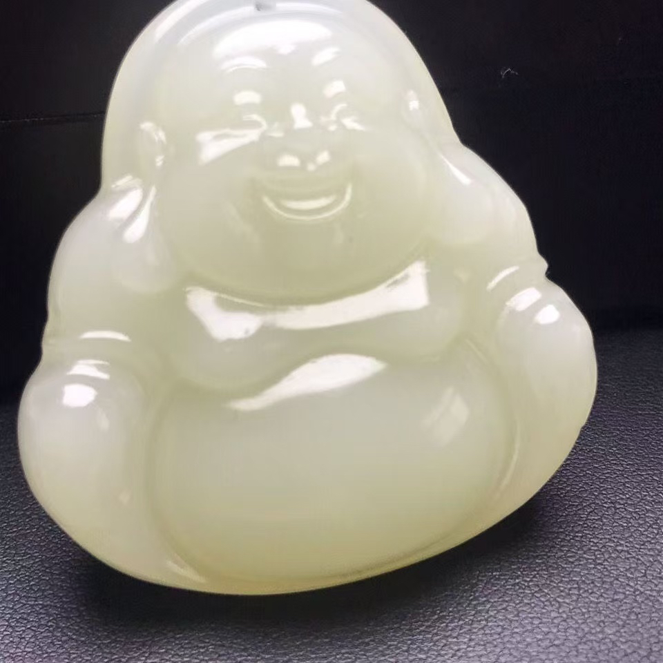 笑口常开青白弥勒佛女士挂件