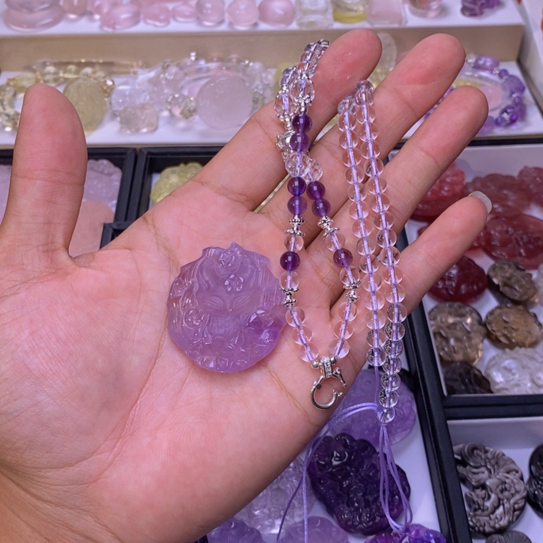 未镶嵌颈饰水晶财****?狐牌吊坠 送链子