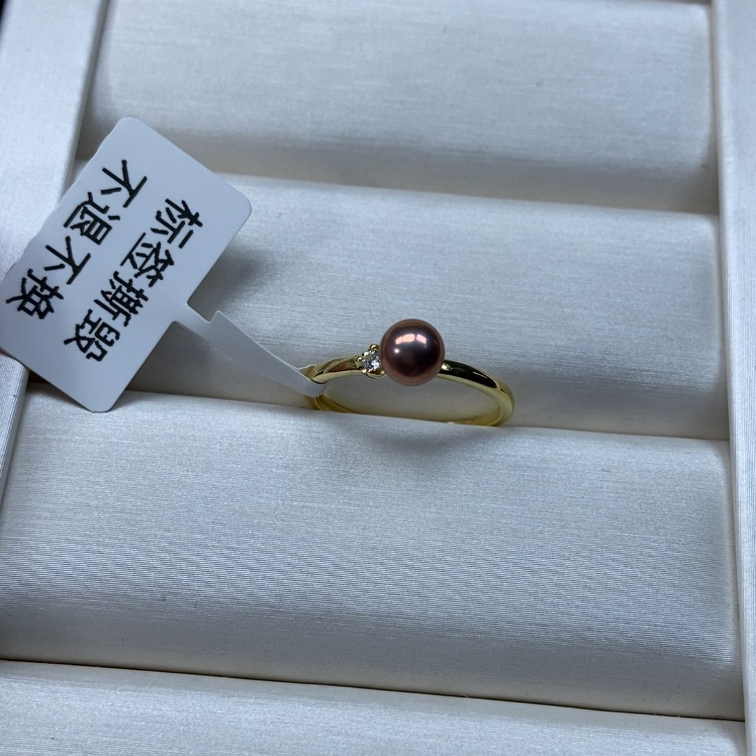 淡水珍珠戒指银S925镶嵌福利009