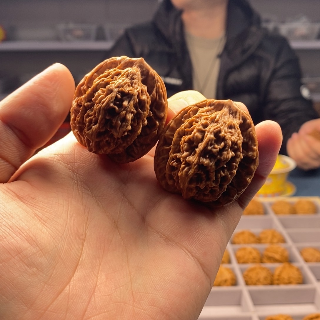 P***d文玩核桃把件麦穗虎头42mm全品